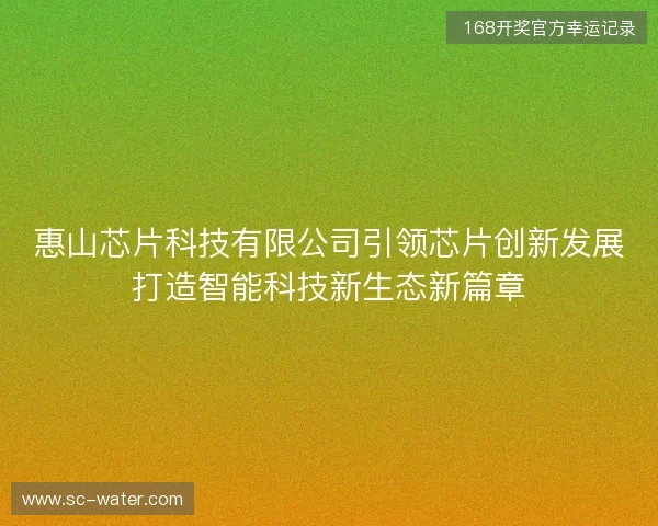 惠山芯片科技有限公司引领芯片创新发展打造智能科技新生态新篇章